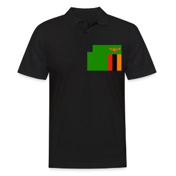 Pavillon de la Zambie (zm) - Polo Homme - noir - Devant - Kai (181cm)