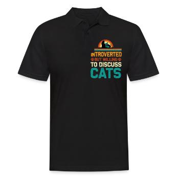 Introverted But Willing to Discuss Cats, Funny - Men's Polo Shirt - black - Front - Kai (181cm)