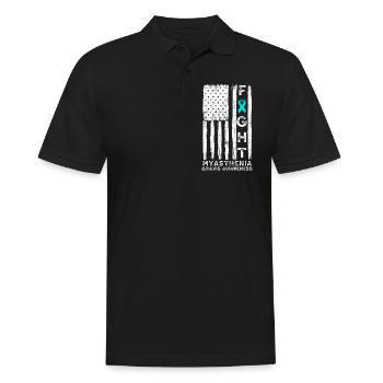 Myasthenia gravis awareness american flag - Men's Polo Shirt - black - Front - Kai (181cm)