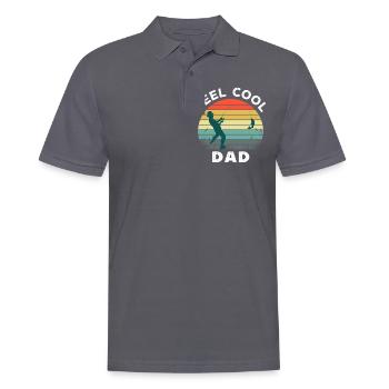 Reel cool dad funny fathers day retro fishing - Men's Polo Shirt - charcoal grey - Front - Nico (186cm)