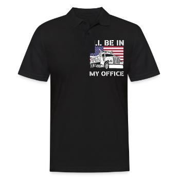 Je serai dans mon bureau camionneur, drôle de chauffeur de camion - Polo Homme - noir - Devant - Kai (181cm)
