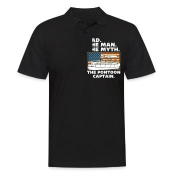 Dad the man the myth the pontoon captain - Men's Polo Shirt - black - Front - Kai (181cm)