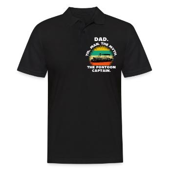 Dad the man the myth the pontoon captain - Men's Polo Shirt - black - Front - Kai (181cm)