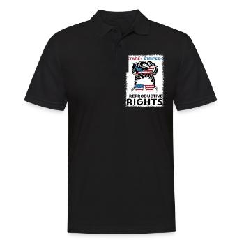 stars stripes reproductive rights pro choice - Men's Polo Shirt - black - Front - Kai (181cm)