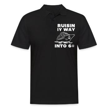 Cruising my way into 60 - Men's Polo Shirt - black - Front - Kai (181cm)