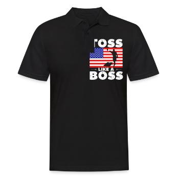 Toss like a boss - funny cornhole - Men's Polo Shirt - black - Front - Kai (181cm)