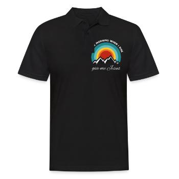 Am Morgen, wenn ich aufstehe, gib mir Jesus - - Männer Poloshirt - Schwarz - Vorne - Kai (181cm)