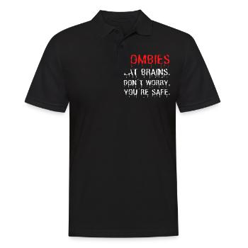 Zombies fressen Gehirne mach dir keine Sorgen, du bist sicher - lustig - Männer Poloshirt - Schwarz - Vorne - Kai (181cm)