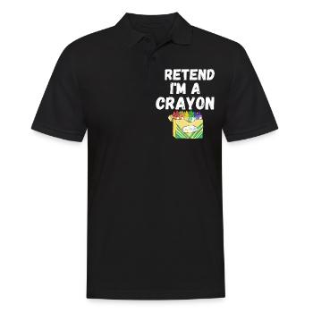 Pretend im a crayon - drôle de costume d’halloween - Polo Homme - noir - Devant - Kai (181cm)