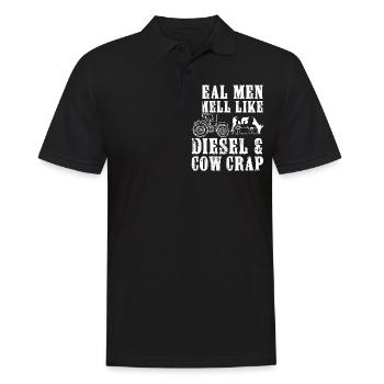 Echte Männer riechen nach Diesel und Kuhmist, lustig - Männer Poloshirt - Schwarz - Vorne - Kai (181cm)