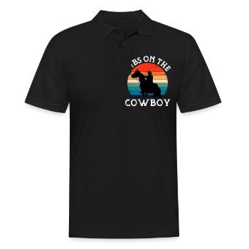 Dibs On Le cow-boy, drôle de femme de fermier - Polo Homme - noir - Devant - Kai (181cm)
