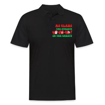 Mme Claus dans les rues Ho Ho Ho Ho Dans les draps, - Polo Homme - noir - Devant - Kai (181cm)