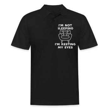 I'm Not Sleeping Im Just Resting My Eyes Funny - Men's Polo Shirt - black - Front - Kai (181cm)