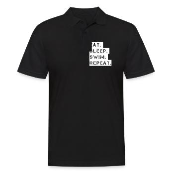 Schwimmen - eat. sleep. swim. repeat. - Männer Poloshirt - Schwarz - Vorne - Kai (181cm)