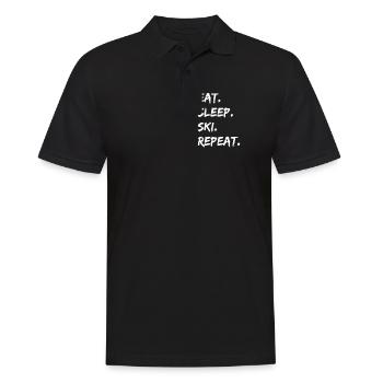 Ski - eat. Sleep. ski. repeat. - Men's Polo Shirt - black - Front - Kai (181cm)