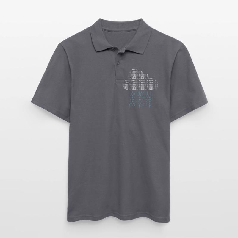 Programmierer - binary code cloud rain Männer Poloshirt