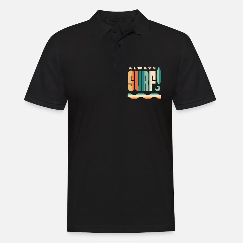 Surfen - always surf! - Männer Poloshirt - Schwarz