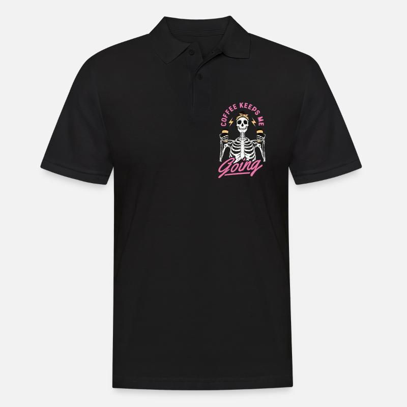 Kaffee - Kaffee keeps me going - Männer Poloshirt - Schwarz
