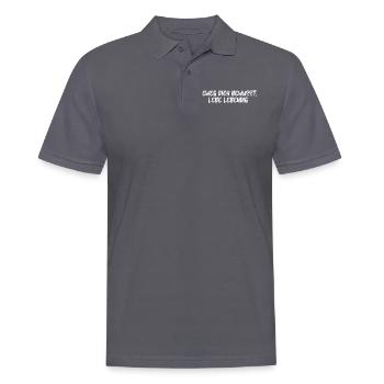 Pilates - Beweg dich bewusst, lebe lebendig - Männer Poloshirt - Anthrazit - Vorne - Nico (186cm)