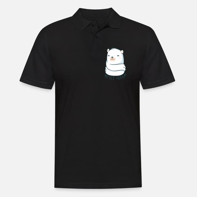 Cute bear Hugs Tshirt - Männer Poloshirt - Schwarz