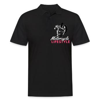 Motorcycle Lifestyle / Motorcycle / Motorcycles biker - Men's Polo Shirt - black - Front - Kai (181cm)