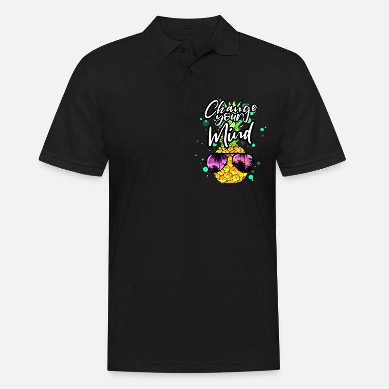 coole Ananas Change your Mind - Männer Poloshirt - Schwarz