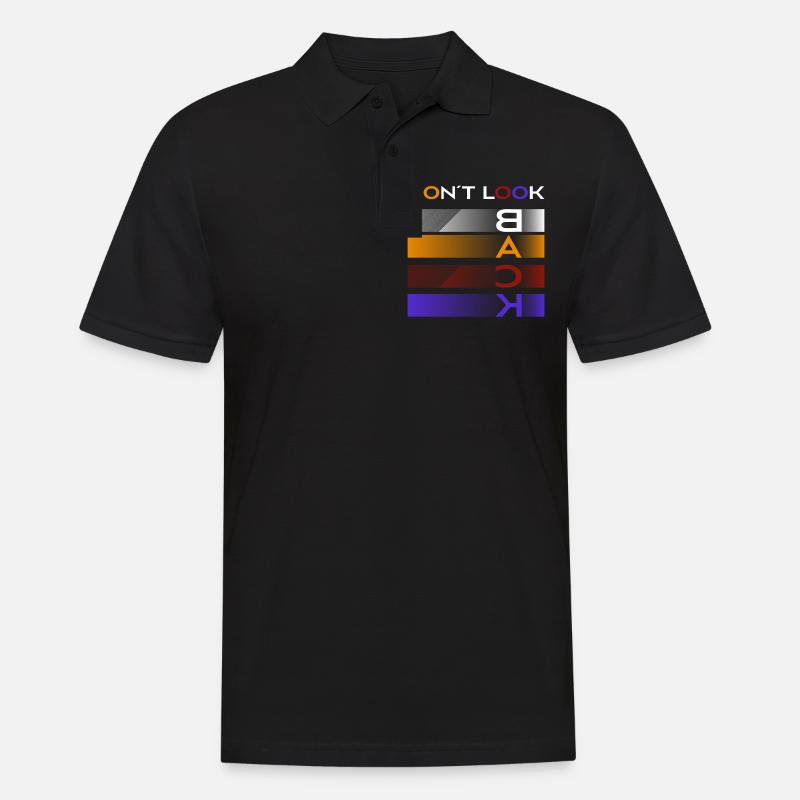 Dont look back - Männer Poloshirt - Schwarz