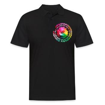 Wer anderen eine Blume sät, blüht selber auf! - Männer Poloshirt - Schwarz - Vorne - Kai (181cm)