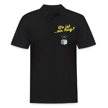 Wo ist mein Ring? - Männer Poloshirt - Schwarz - Vorne - Kai (181cm)
