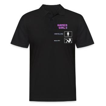 Gamer Girls Vorstellung vs. Realität Gaming Gamer - Männer Poloshirt - Schwarz - Vorne - Kai (181cm)
