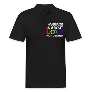 LGBT Marriage is about love Gay Pride CSD Ehe - Männer Poloshirt - Schwarz - Vorne - Kai (181cm)