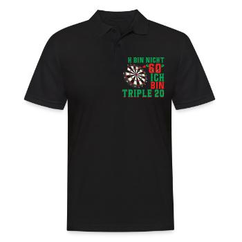 Dart 60. Geburtstag Triple 20 - Männer Poloshirt - Schwarz - Vorne - Kai (181cm)