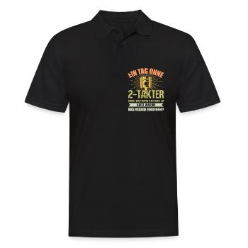 Ein Tag ohne 2 Takter für 2 Takt Retro DDR Moped - Männer Poloshirt - Schwarz - Vorne - Kai (181cm)