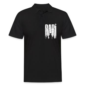 Vater 2 Kinder zweifacher Papa Angler Geschenk - Männer Poloshirt - Schwarz - Vorne - Kai (181cm)