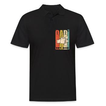 Dad to the power of 3 father of three, dad with three children - Men's Polo Shirt - black - Front - Kai (181cm)