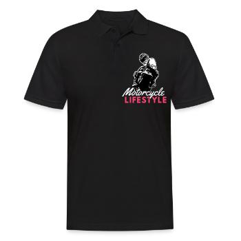 Motorcycle Lifestyle / Motorcycle / Motorcycles biker - Men's Polo Shirt - black - Front - Kai (181cm)