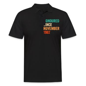 Birthday November 1982 Vintage Design - Men's Polo Shirt - black - Front - Kai (181cm)