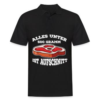 Lustiges Fleisch Steak Grillen Geschenk für den - Männer Poloshirt - Schwarz - Vorne - Kai (181cm)