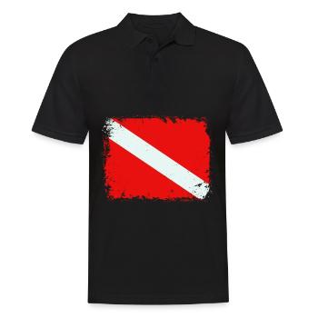 Dive Flag Scuba Diving Underwater Freediving Diver - Männer Poloshirt - Schwarz - Vorne - Kai (181cm)