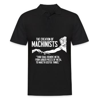 The Creation Of Machinist Tradeperson CNC Machine - Men's Polo Shirt - black - Front - Kai (181cm)