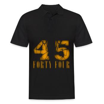 45 Jahre alt, Geburtsspruch - Männer Poloshirt - Schwarz - Vorne - Kai (181cm)