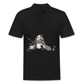 Banjo-joueur animal amateur instrument de musique - Polo Homme - noir - Devant - Kai (181cm)