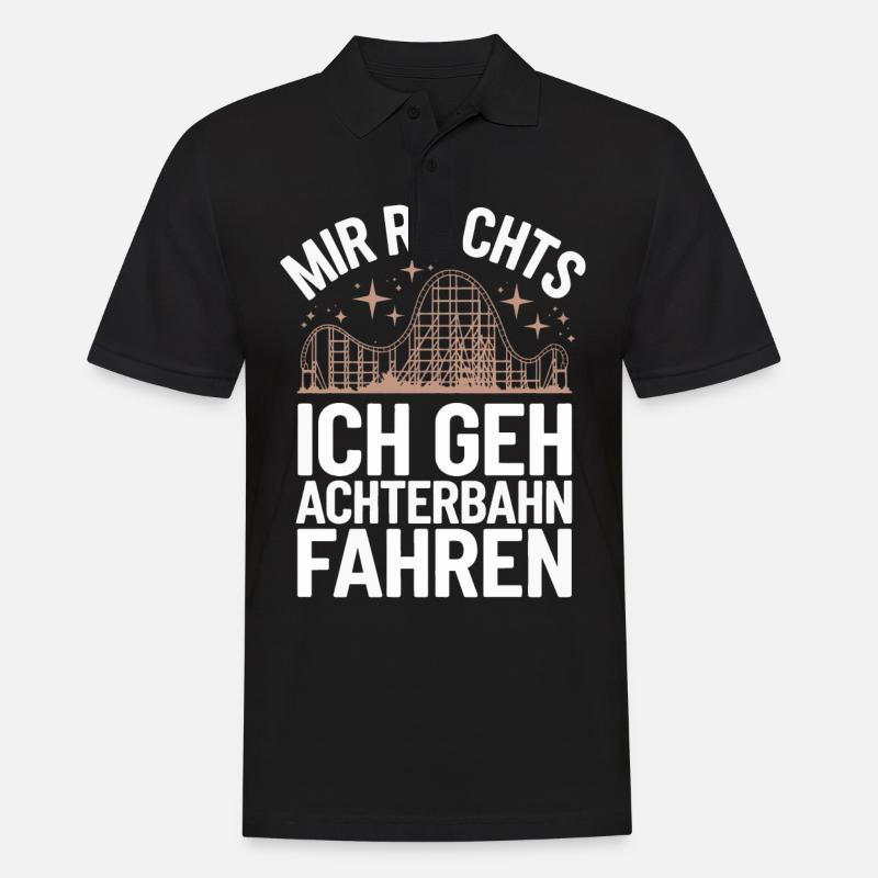 Achterbahn Freizeitpark Roller Coaster - Männer Poloshirt - Schwarz