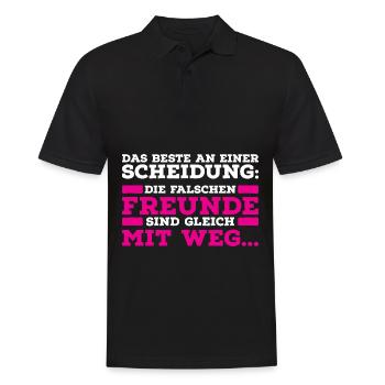 Das Beste An Einer Scheidung: Die Falschen Freunde - Männer Poloshirt - Schwarz - Vorne - Kai (181cm)