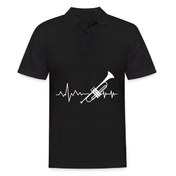 Joueur de trompettes Coeurs ECG Musiciens - Polo Homme - noir - Devant - Kai (181cm)