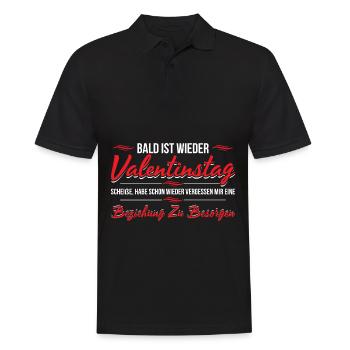 Bald Ist Wieder Valentinstag Scheiße - Männer Poloshirt - Schwarz - Vorne - Kai (181cm)