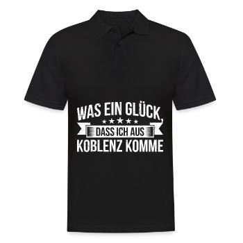 Was Ein Glück, Dass Ich Aus Koblenz Komme Heimatve - Männer Poloshirt - Schwarz - Vorne - Kai (181cm)