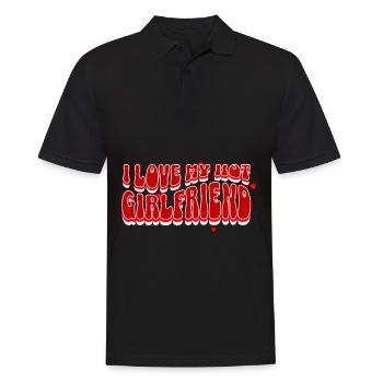 I Love My Hot Girlfriend Partygeschenk Fortgehen - Männer Poloshirt - Schwarz - Vorne - Kai (181cm)
