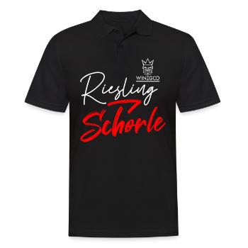 Winegod funny saying Riesling Schorle - Men's Polo Shirt - black - Front - Kai (181cm)