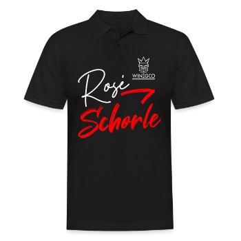 Winegod funny saying Rosé Schorle - Men's Polo Shirt - black - Front - Kai (181cm)